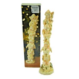 Stacked Snowman Figurine Winter Decoration Resin Christmas Ornament